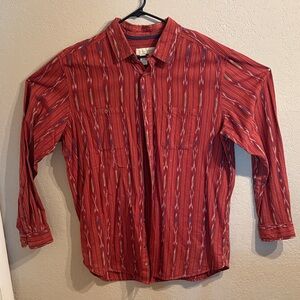 The Territory Ahead Red and White Casual Button Down Shirt